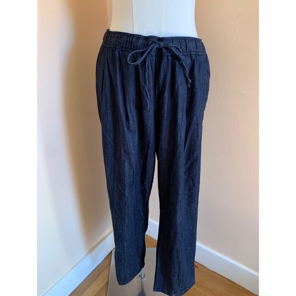 Old Navy Billie Straight Leg Denim Pants XL Dark Wash Drawstring Elastic Waist